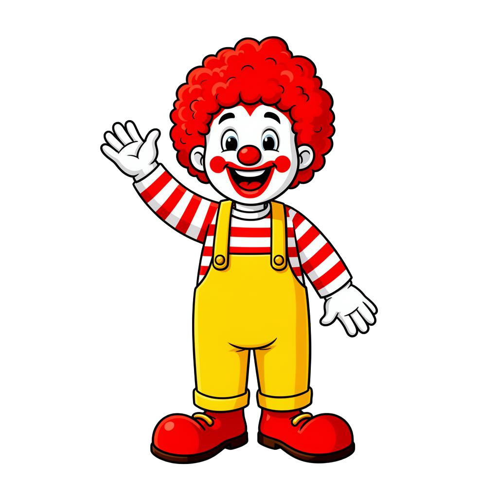 Ronald McDonald cheering